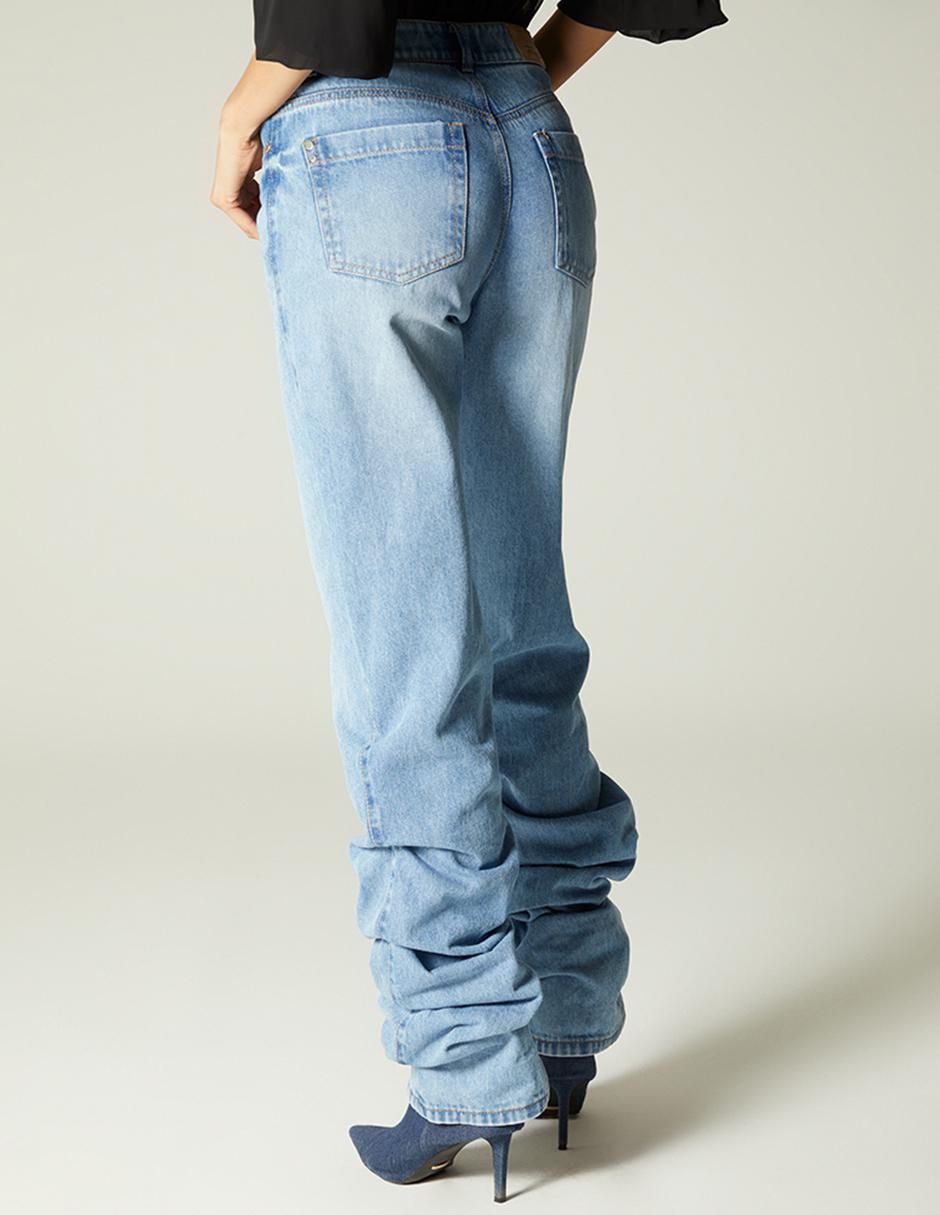 Jeans bota cintura Santana Draped Denim para mujer 2