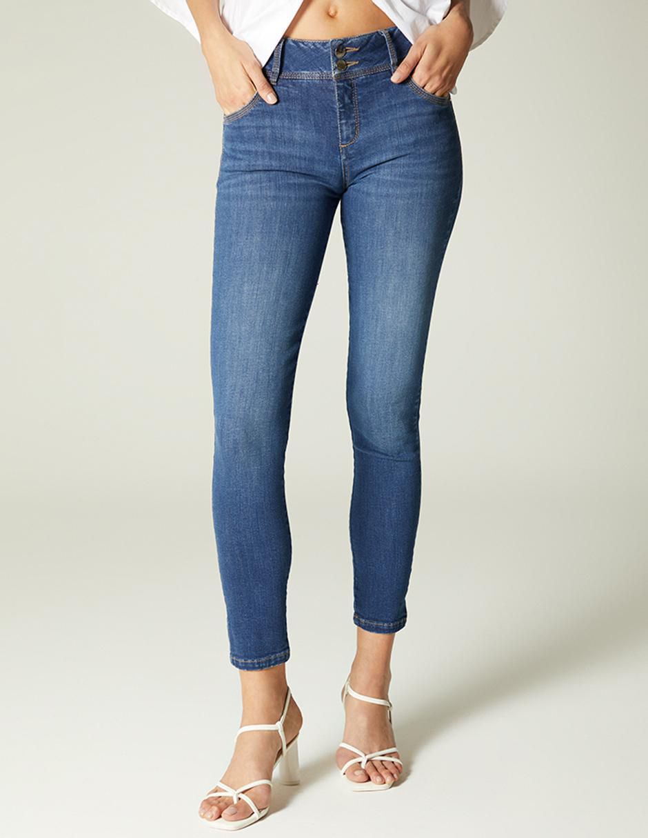 Jeans skinny cintura Akora para mujer