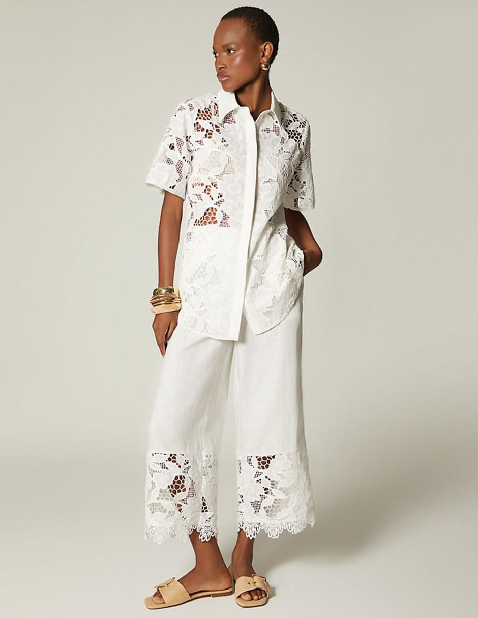 Pantalón capri palazzo para mujer