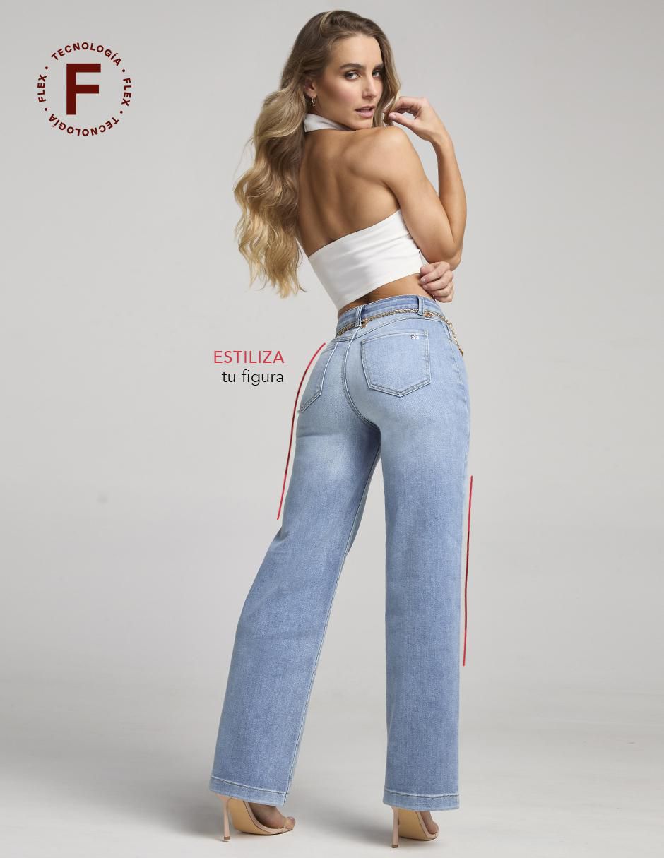Jeans straight cintura alta para mujer 4