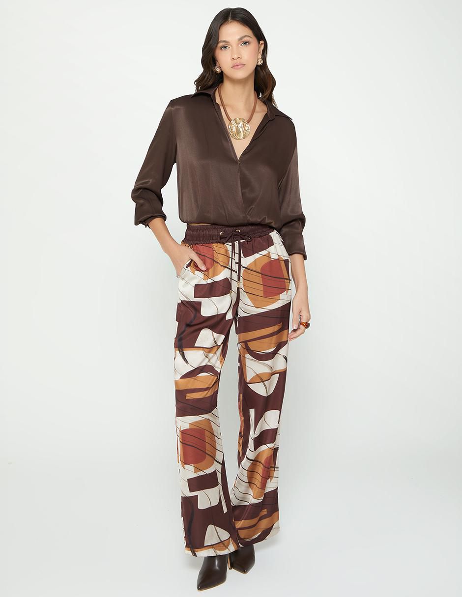Pantalón relaxed palazzo para mujer