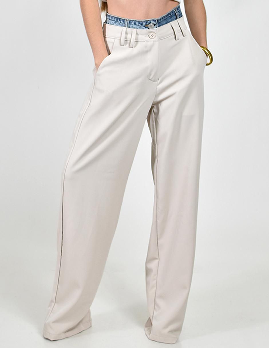 Pantalón straight amplio para mujer