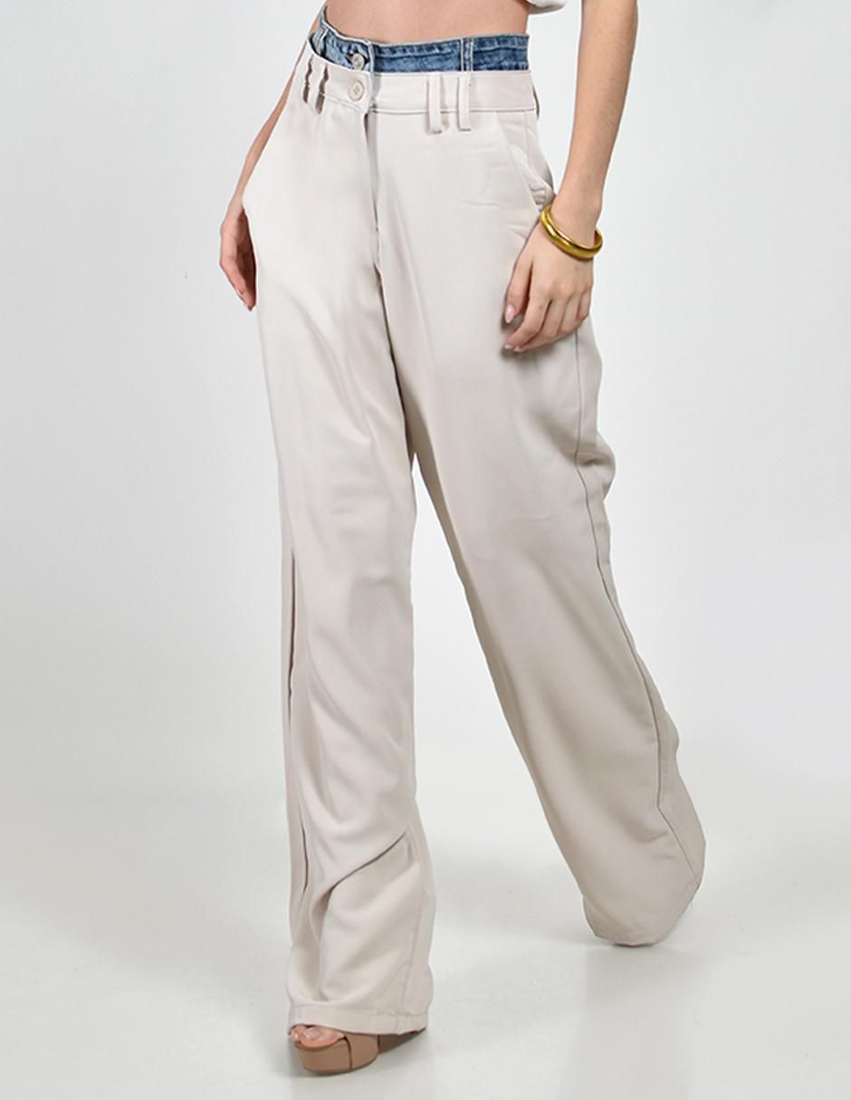 Pantalón straight amplio para mujer 2