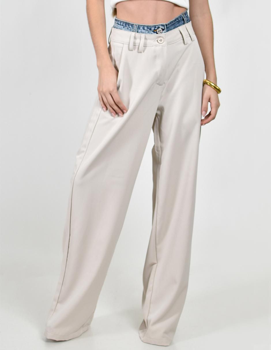 Pantalón straight amplio para mujer 5