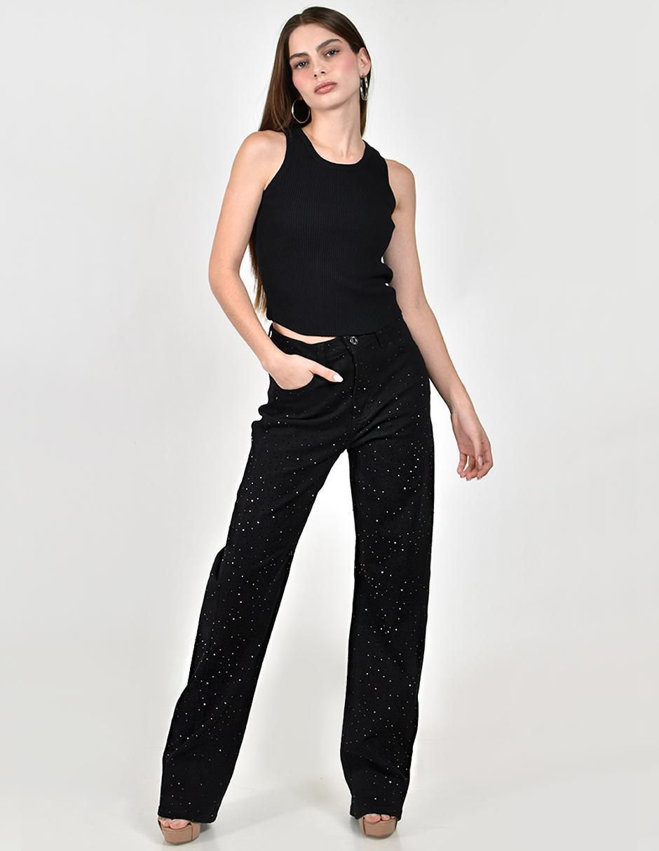 Jeans wide leg cintura alta para mujer 5