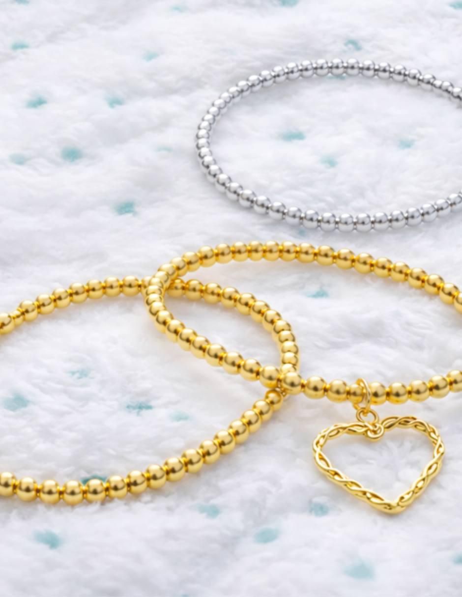 Set de pulsera 18 K Romance acabado baño de oro 5