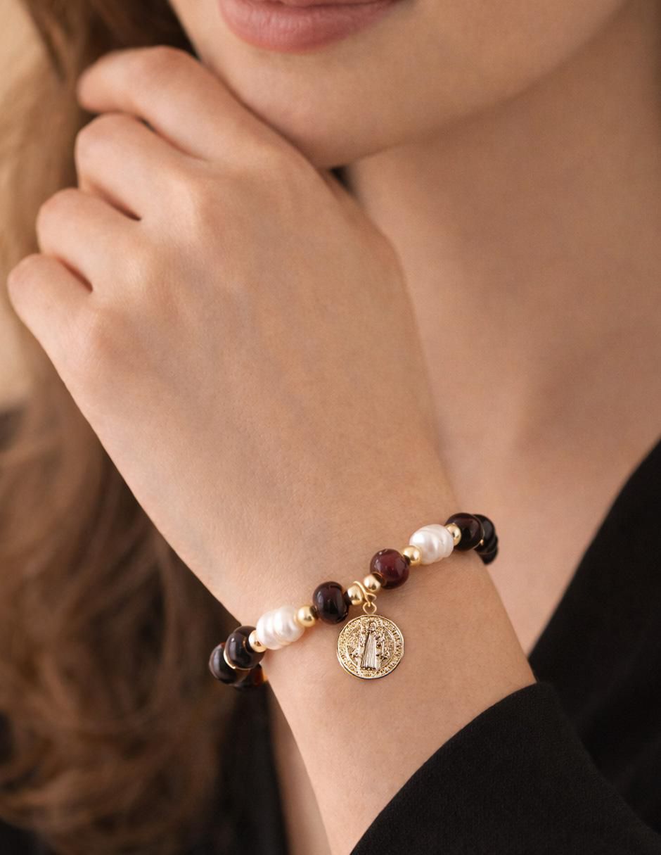 Pulsera yoiko "de" aleación metálica "con" sin gema 18 k sanctum san benito "acabado"