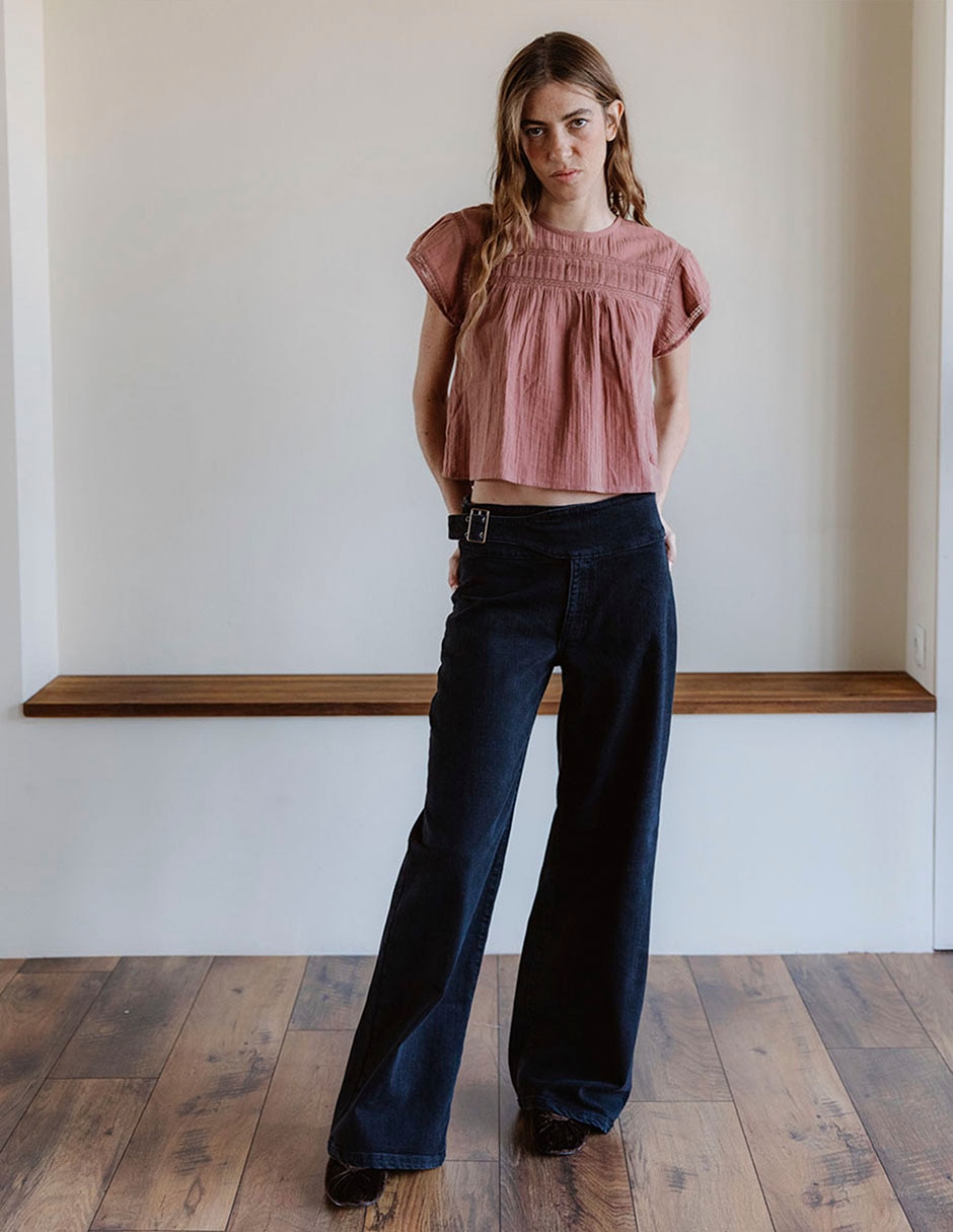 Blusa manga corta para mujer