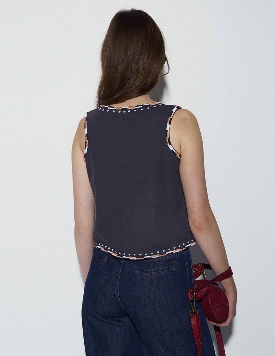 Top cuello redondo tirante ancho 4