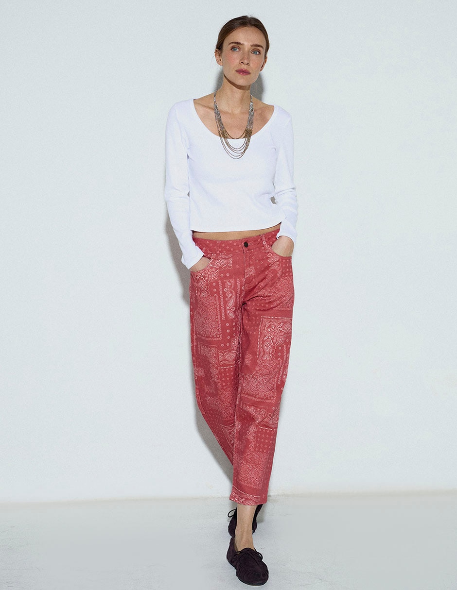 Jeans slim corte cintura para mujer 2