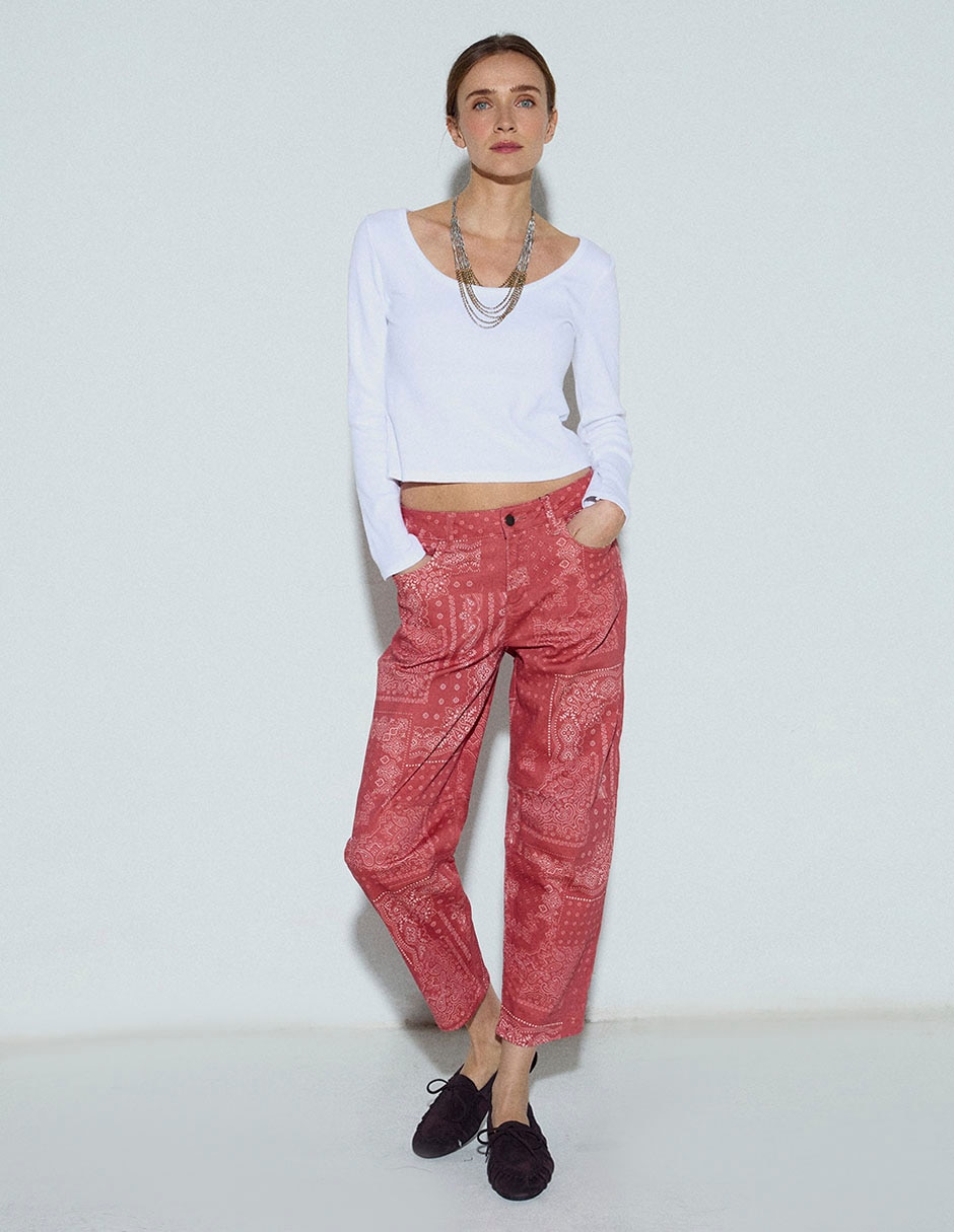 Jeans slim corte cintura para mujer 4