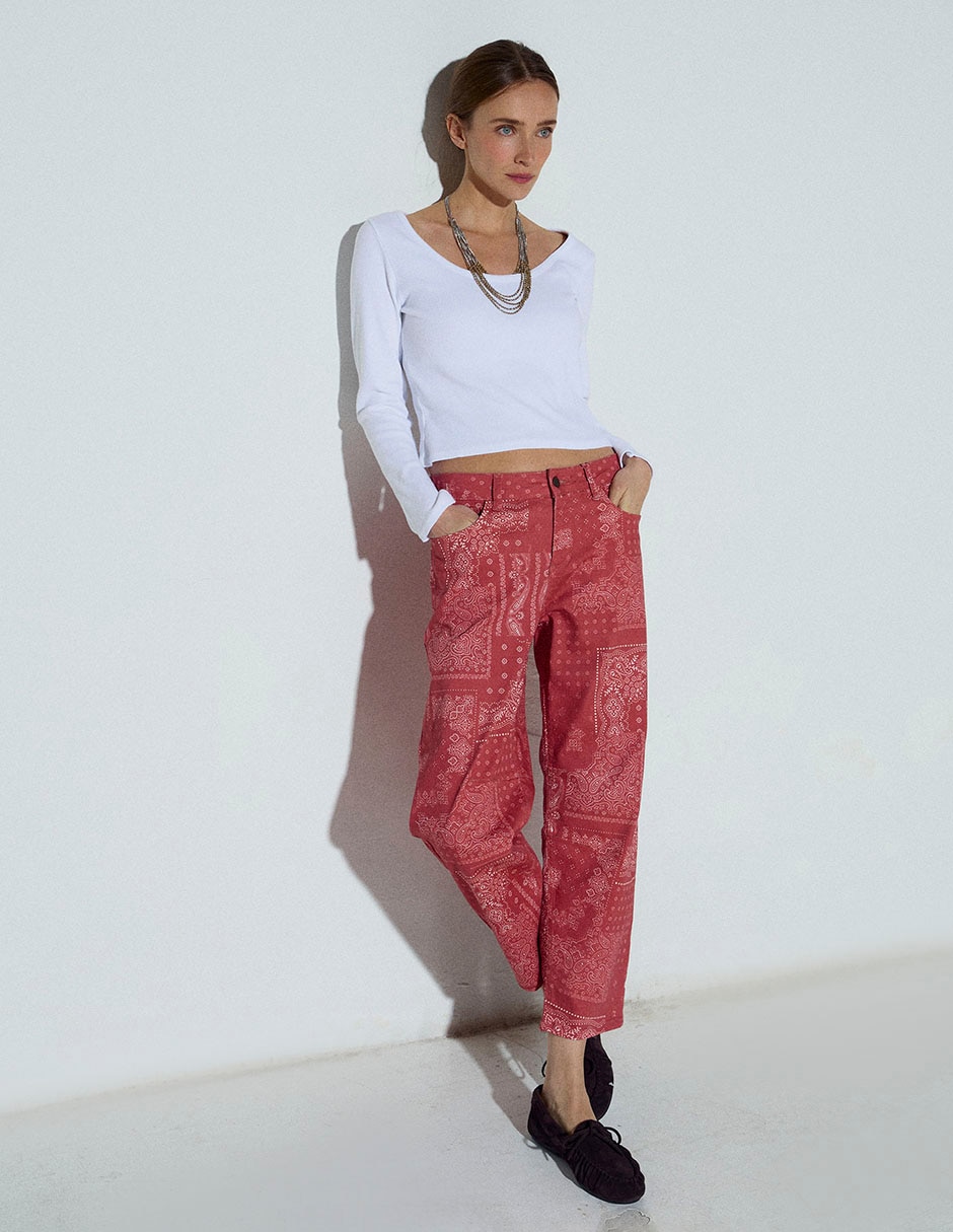 Jeans slim corte cintura para mujer 5