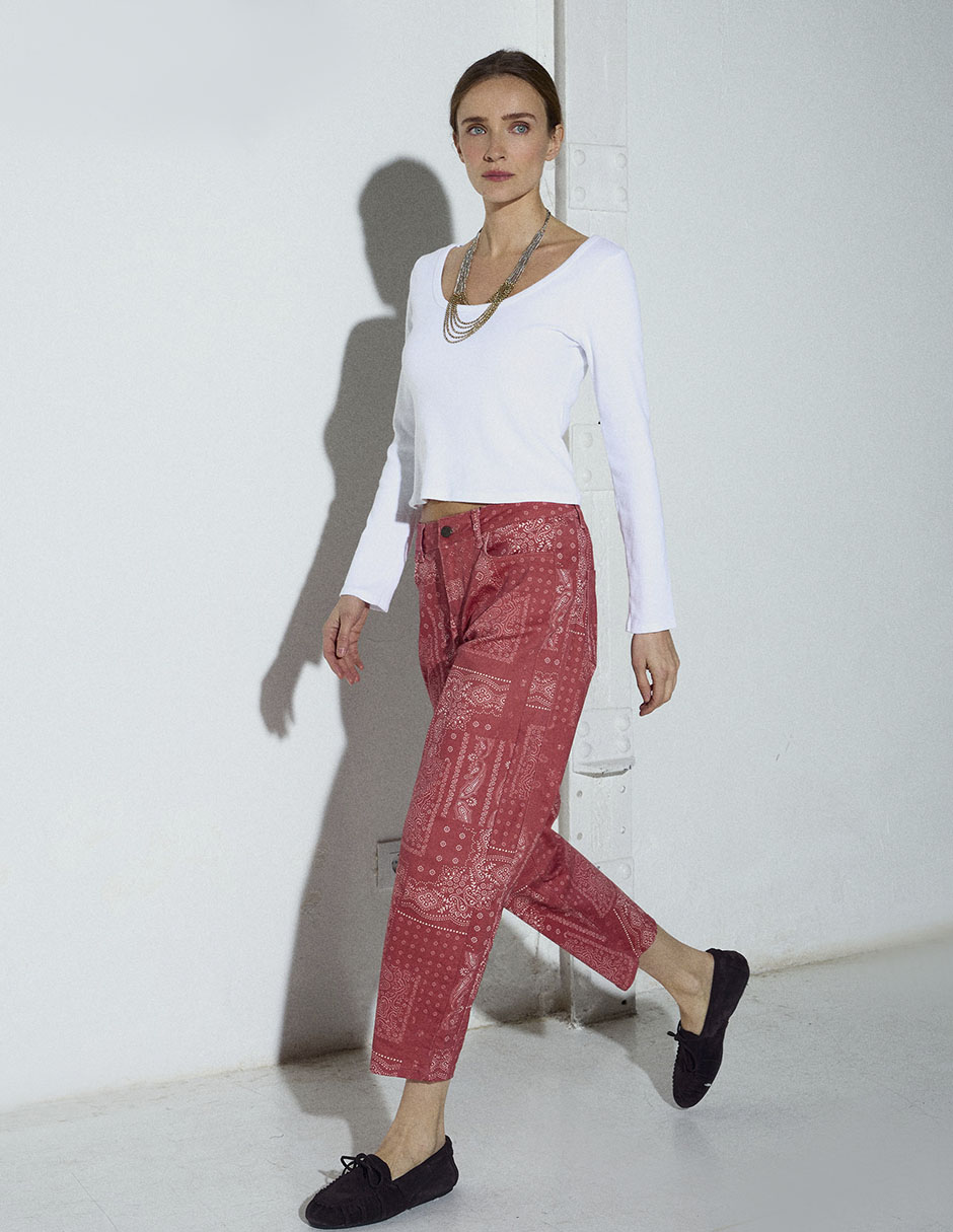 Jeans slim corte cintura para mujer 6