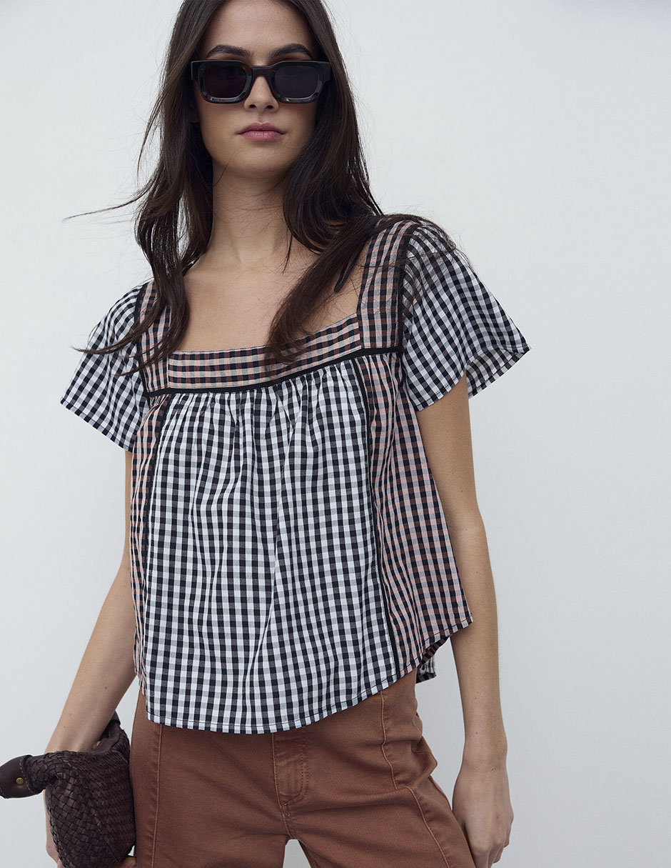 Blusa manga corta para mujer