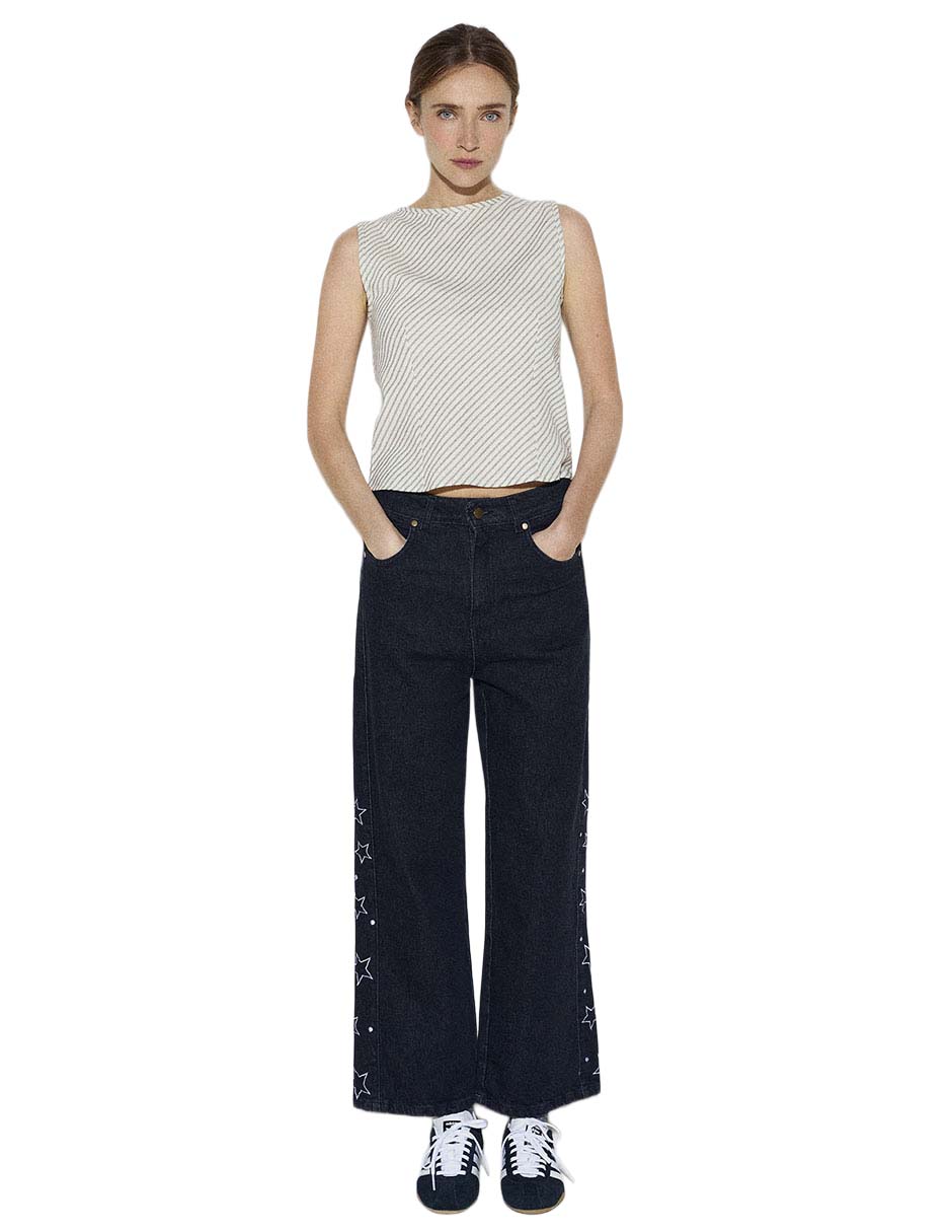 Top cuello redondo