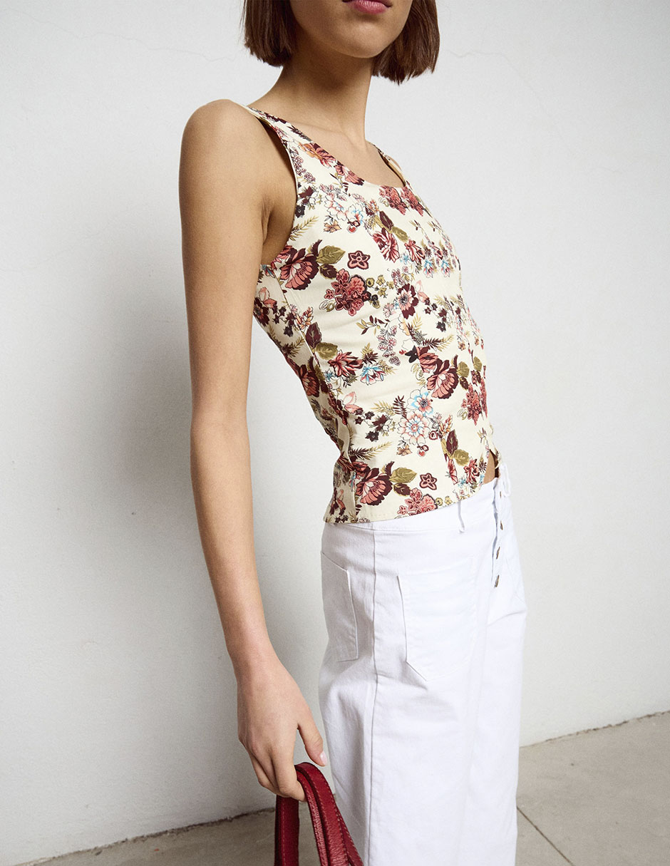 Top cuello redondo tirante delgado 3