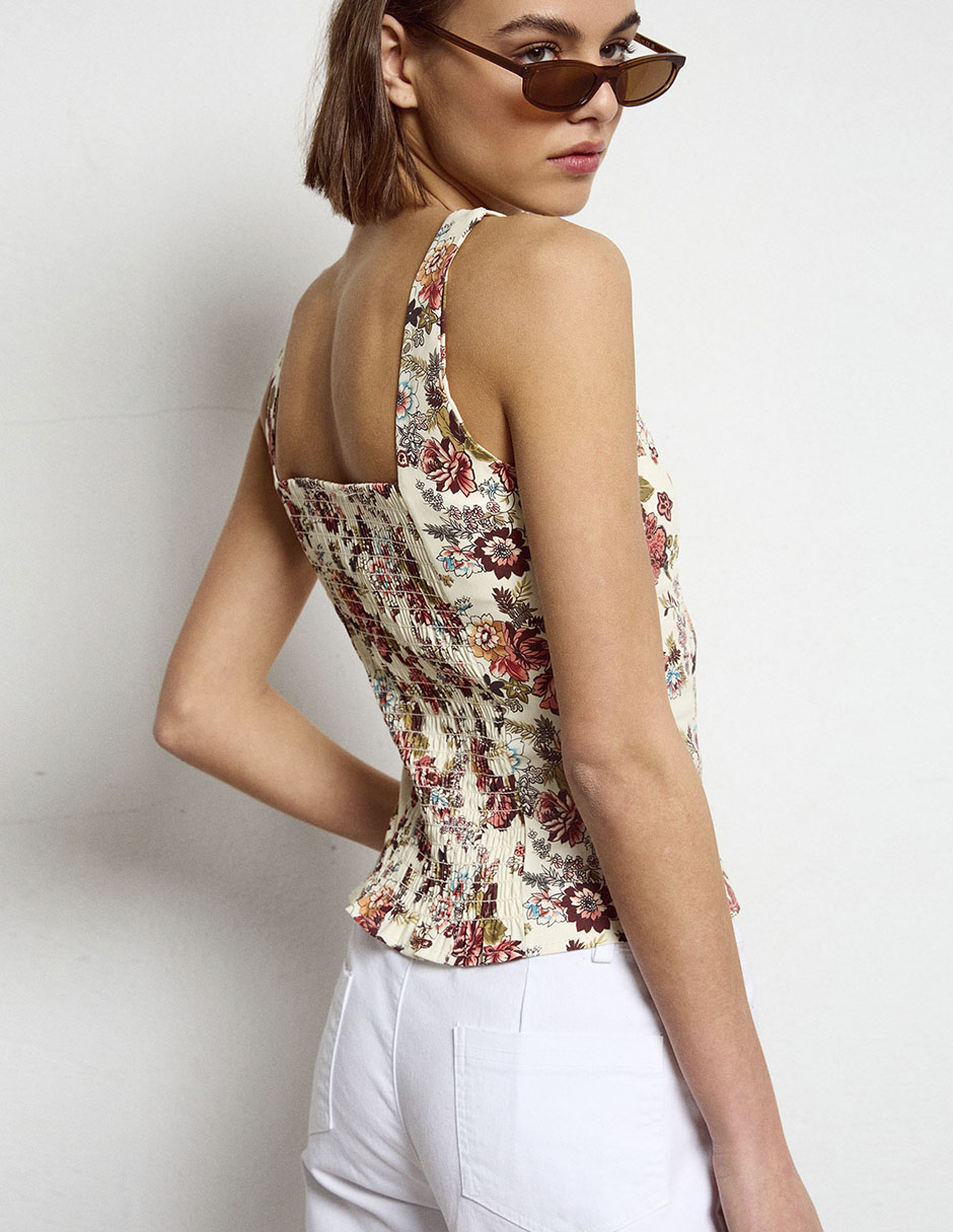Top cuello redondo tirante delgado 4