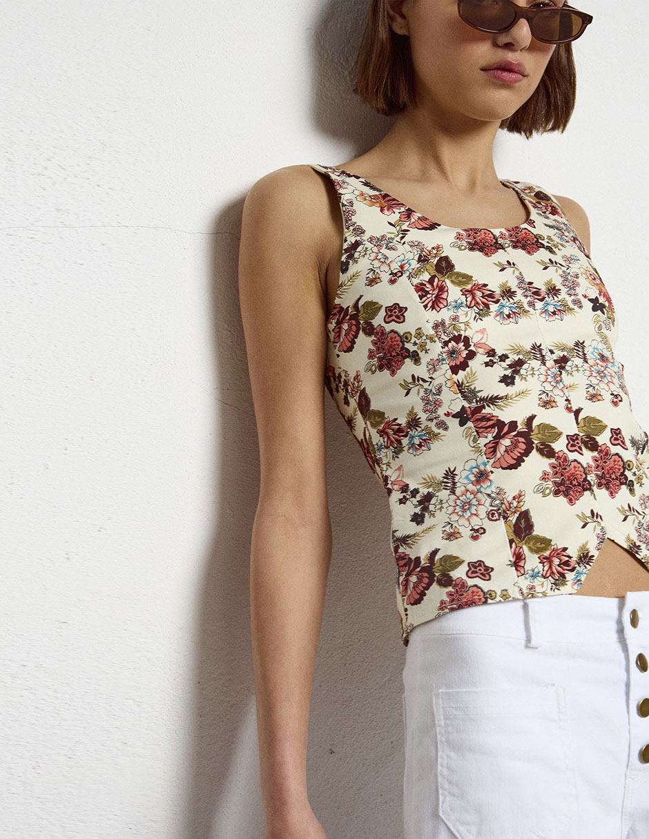 Top cuello redondo tirante delgado 5