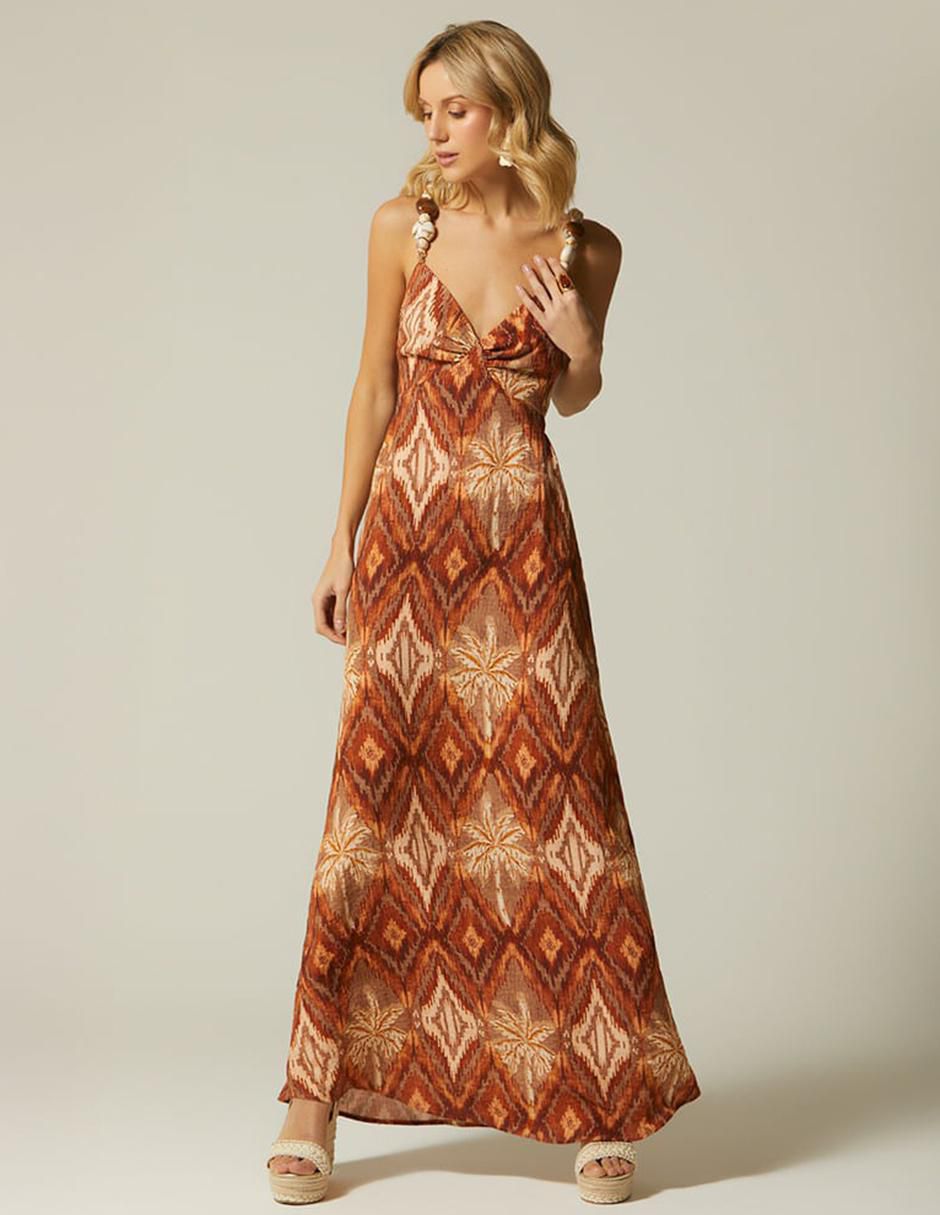 Vestido largo casual Palma Terra para mujer 1