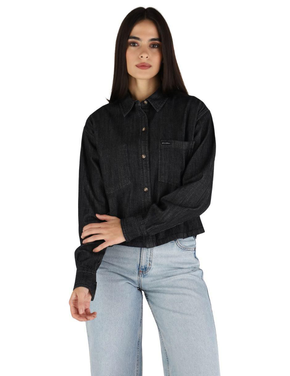 Camisa de algodón manga larga para mujer