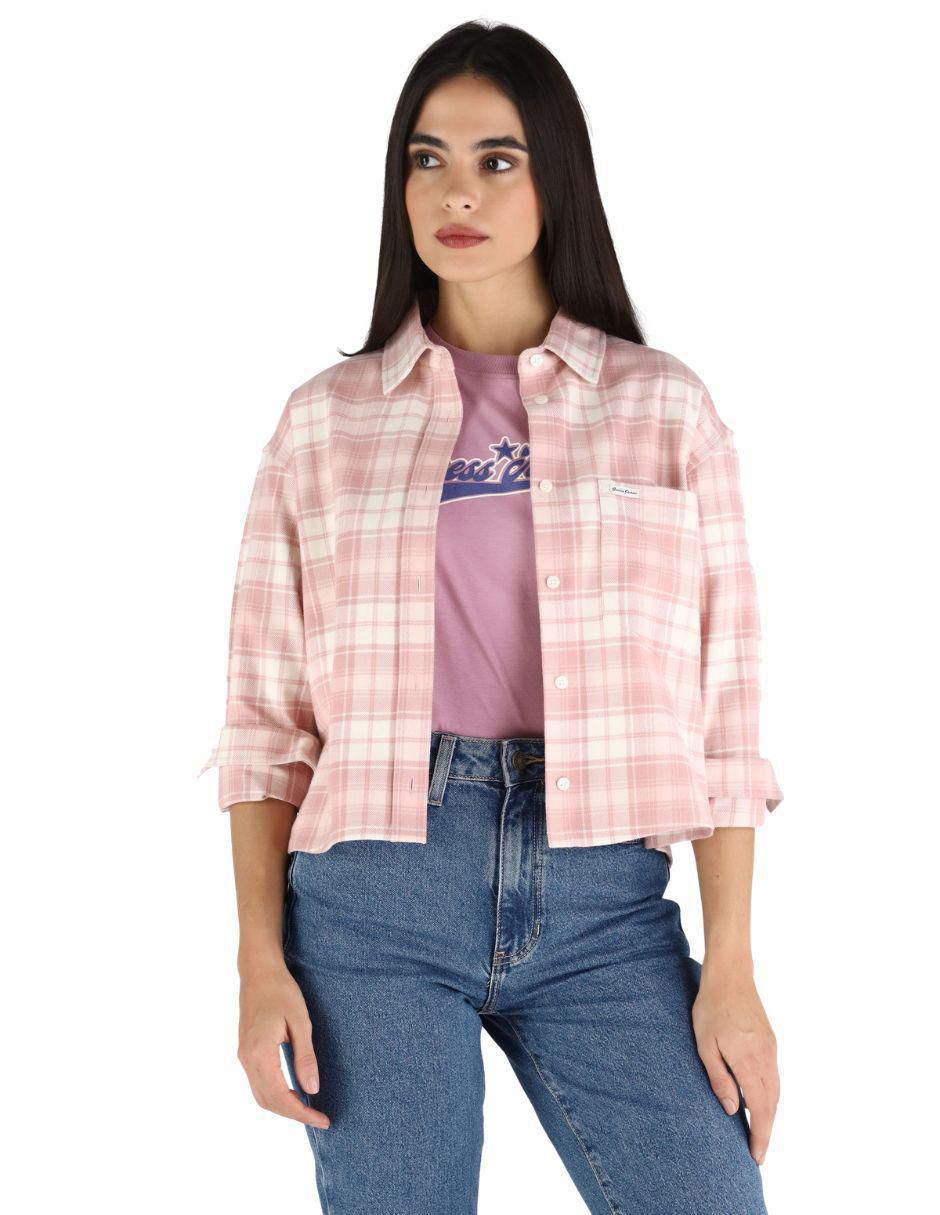 Camisa de algodón manga larga para mujer