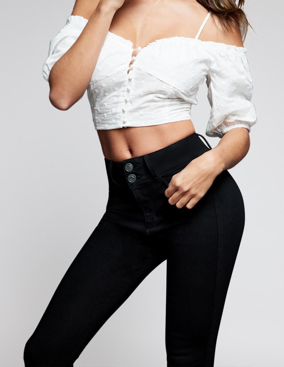 Jeans skinny corte cintura alta para mujer 4