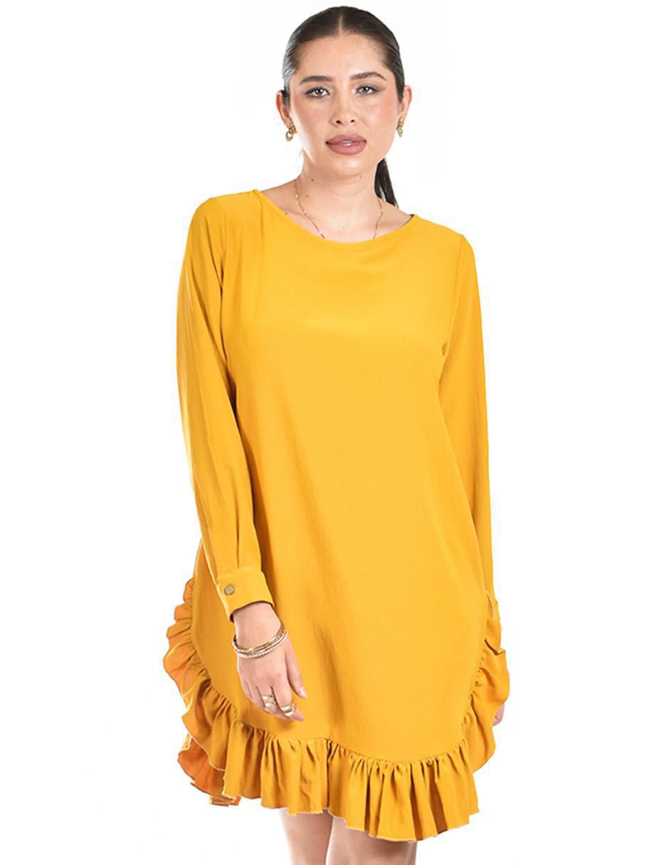 Color Mostaza Vestido Amarillo Corto Ajustado Vestidos Estampados