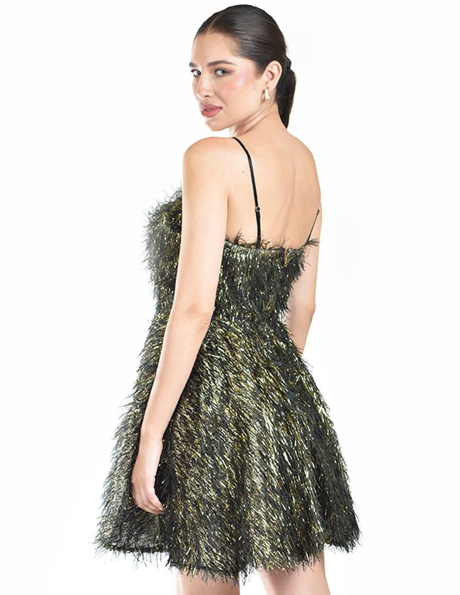 Vestido corto de fiesta escote cuadrado 3